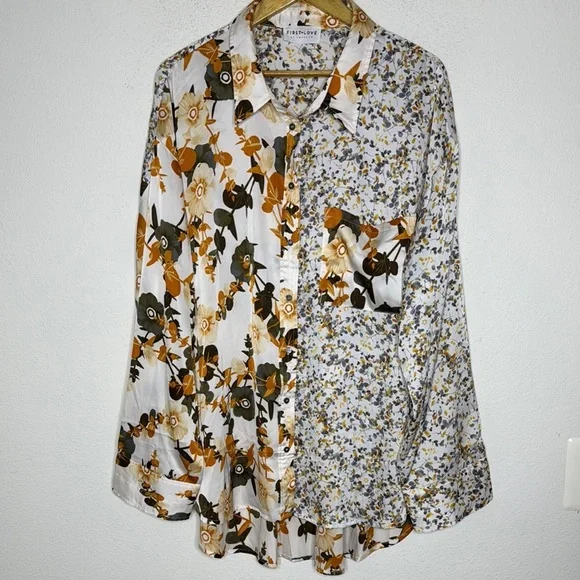 First Love by Lovelyn satin size 3X gorgeous blouse with long sleeves NWOT - Picture 2 of 9